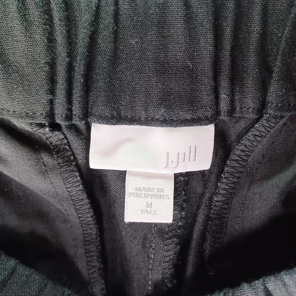 J.Jill black pull on linen blend office wear minimalist pants - Picture 6 of 10